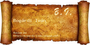 Bogárdi Iván névjegykártya